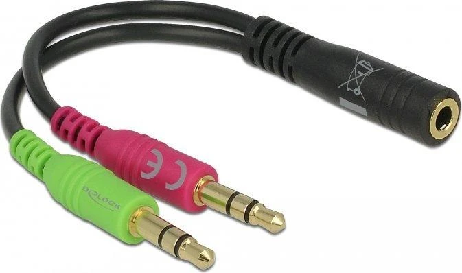 Adapteris Delock 3.5mm x2 kištukai - 3.5mm lizdas; 0,12m