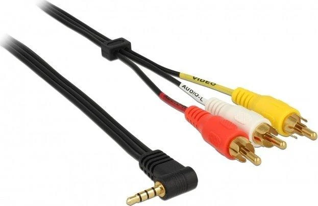 Kabelis Delock Jack 3,5 mm - RCA (Cinch) x3 1,5 m juoda (84504)