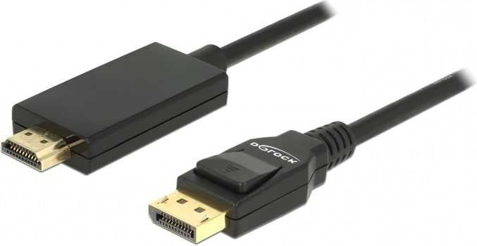 DELOCK Cable Displayport 1.2 male > High Speed HDMI-A pasyvus 4K 1 m juodas
