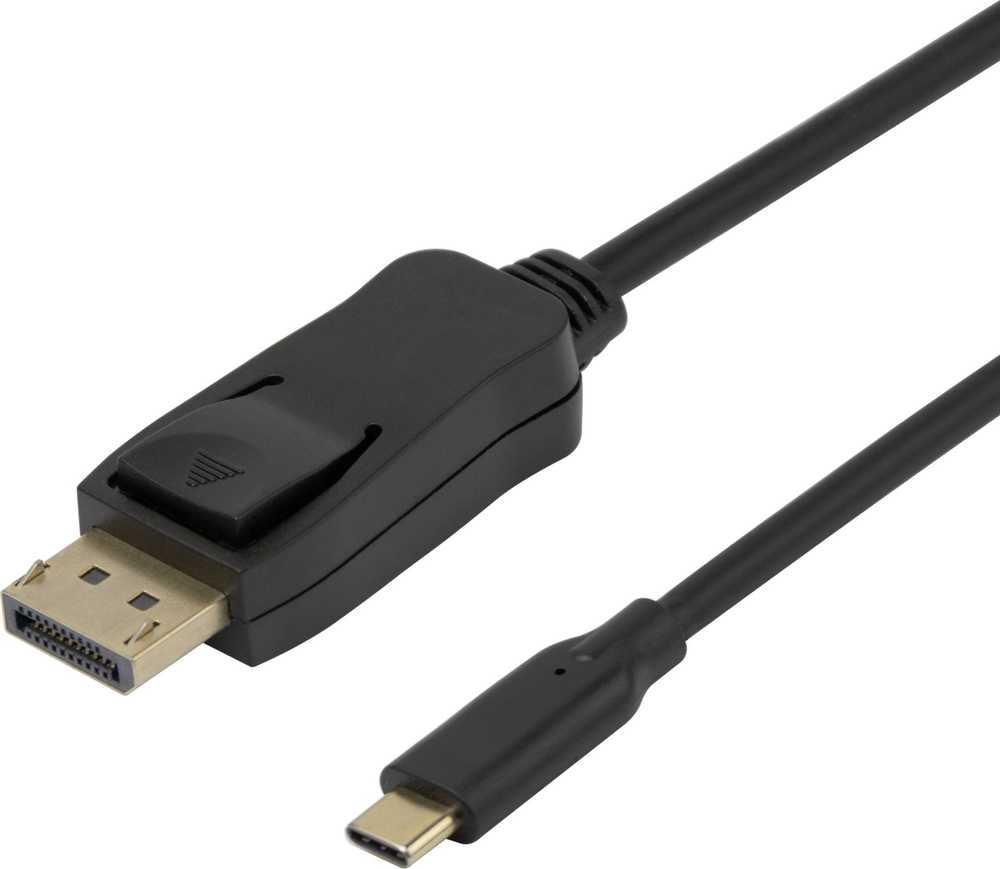 8K USB-C į DisplayPort dvikryptis kabelis DELTACO, 7680 x 4320 @ 30Hz, 1 m, juodas / USBC-DP-BI100 / 1902481