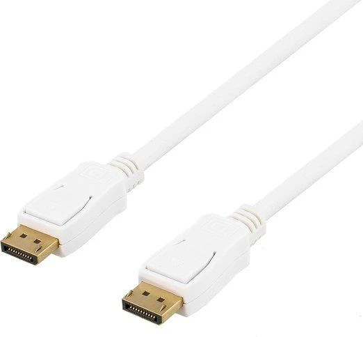 Baltas DisplayPort laidas su auksinėmis jungtimis