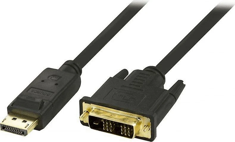DELTACO DP - DVI-D Single Link kabelis, Full HD - 60Hz, 2m, juodas, 20 kontaktų ha - 18 + 1 kontaktų ha / DP-2020