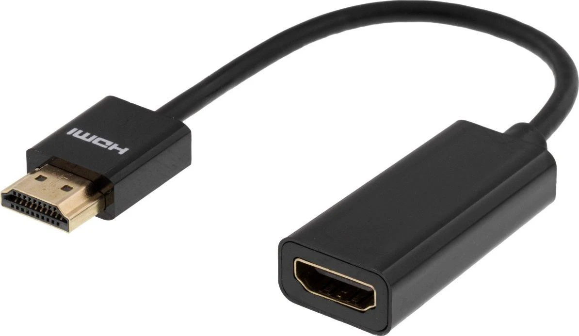 Plonas HDMI kabelis, HDMI didelės spartos su Ethernet, HDMI-A - HDMI-A , 10 cm, juodas DELTACO / HDMI-1088