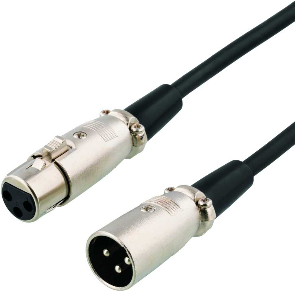 XLR Audio kabelis, 3 pin ha - 3 pin ho, 10m DELTACO juodas / XLR-1100