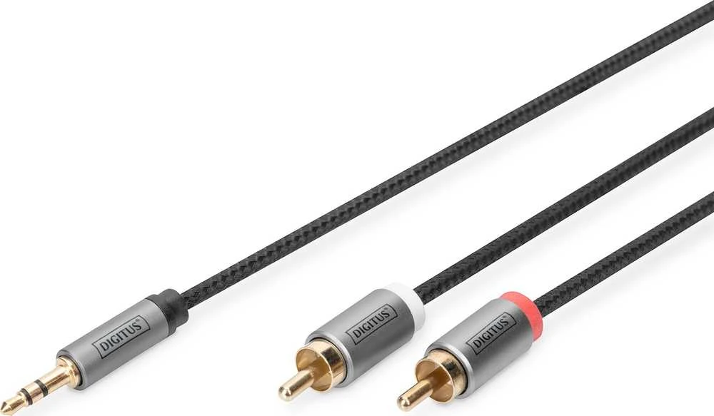 „Digitus Audio“ adapterio kabelis, 3,5 mm stereo lizdas į RCA | DB-510330-010-S