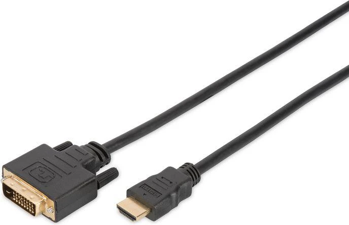 HDMI į DVI-D kabelis sujungtomis jungtimis