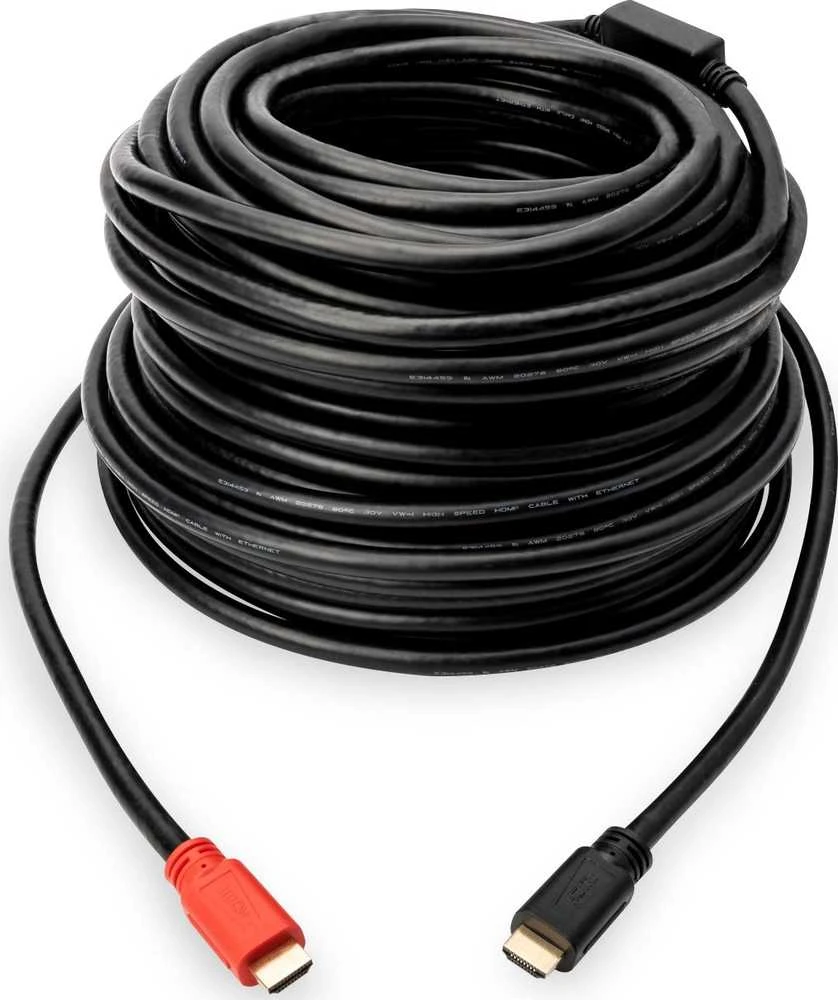 Digitus | Didelės spartos HDMI kabelis su signalo stiprintuvu | DB-330118-100-S | HDMI kištukas (A tipo) | HDMI kištukas (A tipo) | HDMI–HDMI | 10 m
