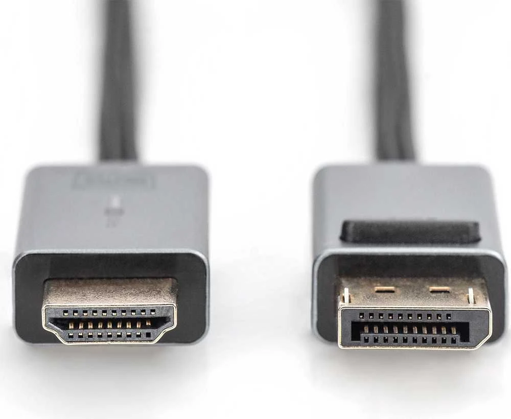 Digitus DP į HDMI laidas, jungčių stambus planas