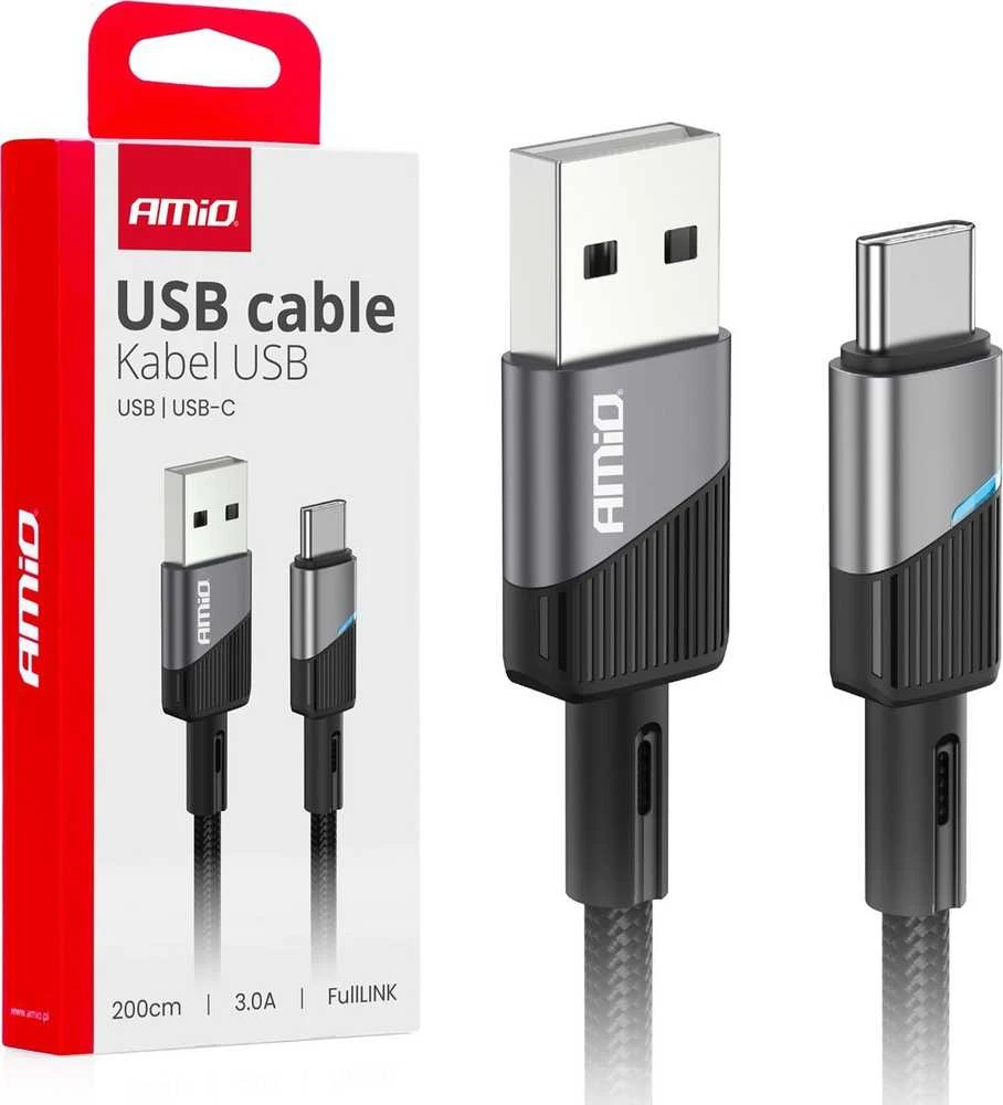 USB į USB-C kabelis 3A 200 cm FullLINK AMIO-03924