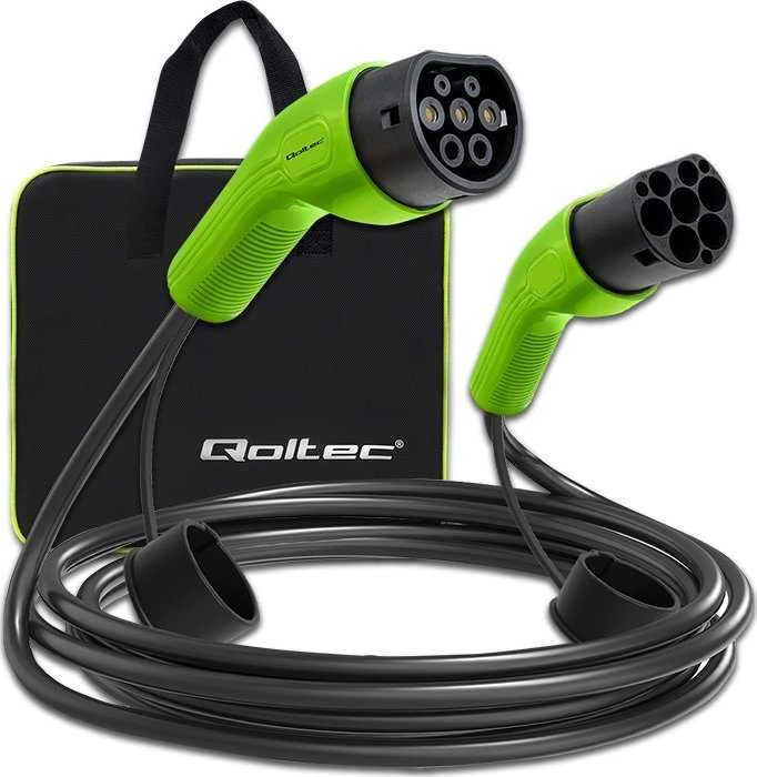 „Qoltec“ EV 2 tipo automobilio įkrovimo laidas | 230 V | 7 kW | 32 A | 5 m