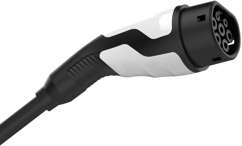 Sinox Elektromobilių spiralinis įkrovimo kabelis, 3 režimas, 16A, 3 fazės, 5 m, juodas