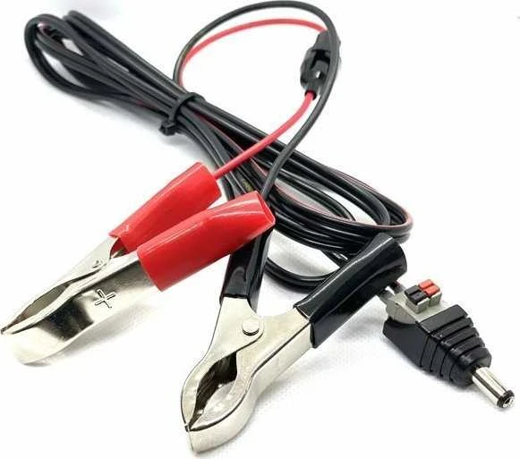 12V kabelis su krokodilais ir maitinimo jungtimi