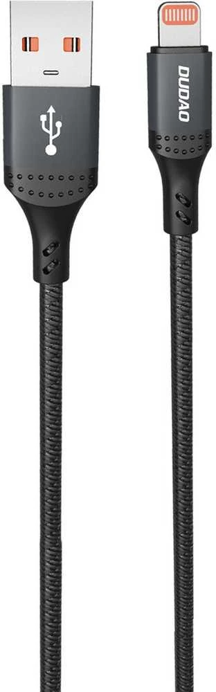 Dudao 3A 30W L3SL USB-A – Lightning kabelis Braided 1.2m – juodos spalvos