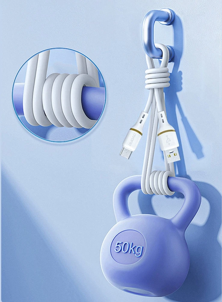 Dudao L25C USB-C - USB-C Silicone Cable 60W 1m - Baltas