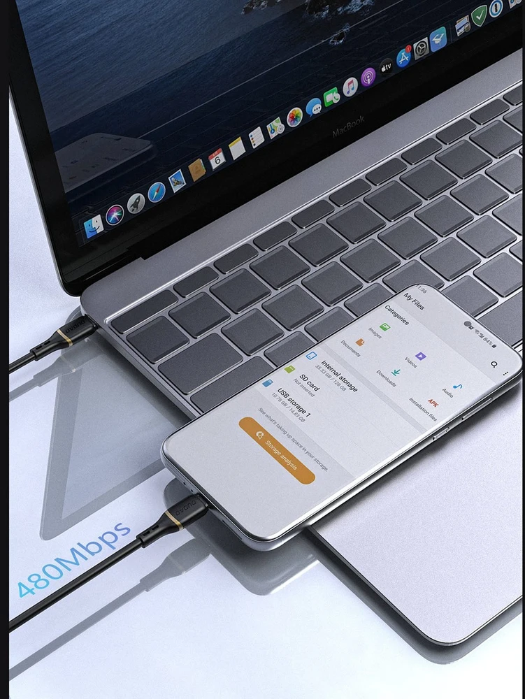 Dudao L25C USB-C - USB-C Silicone Cable 60W 1m - Baltas