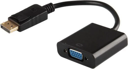 Adapteris AV Savio DisplayPort - D-Sub (VGA) juoda (CL-90)