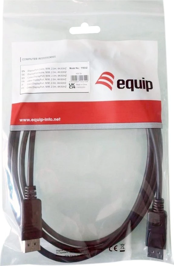 Kabelis Equip DisplayPort - DisplayPort 10m juodas (119339)