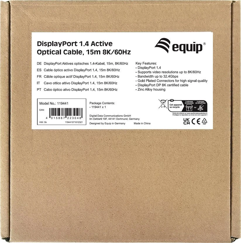 Equip DisplayPort laido pakuotė