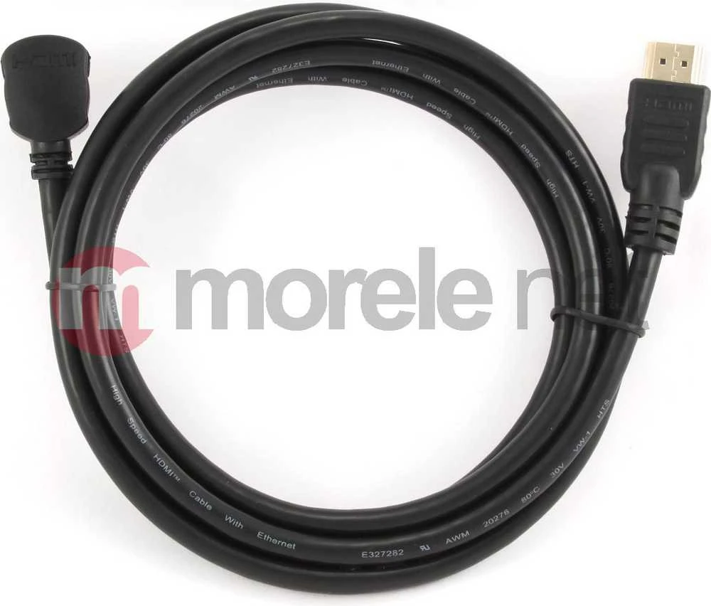 Gembird Cablexpert | HDMI didelės spartos 90 laipsnių kištukas į tiesų kištuką, 19 kontaktų, auksiniu dangteliu dengtos jungtys | HDMI 19 kontaktų kištukas | HDMI 90 laipsnių kištukas | 1,8 m
