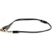 GEMBIRD CCA-417M Gembird Adapteris Stereo Mini Jack (M) 4-pin -> 2x Mini Jack (F), metal, juodas