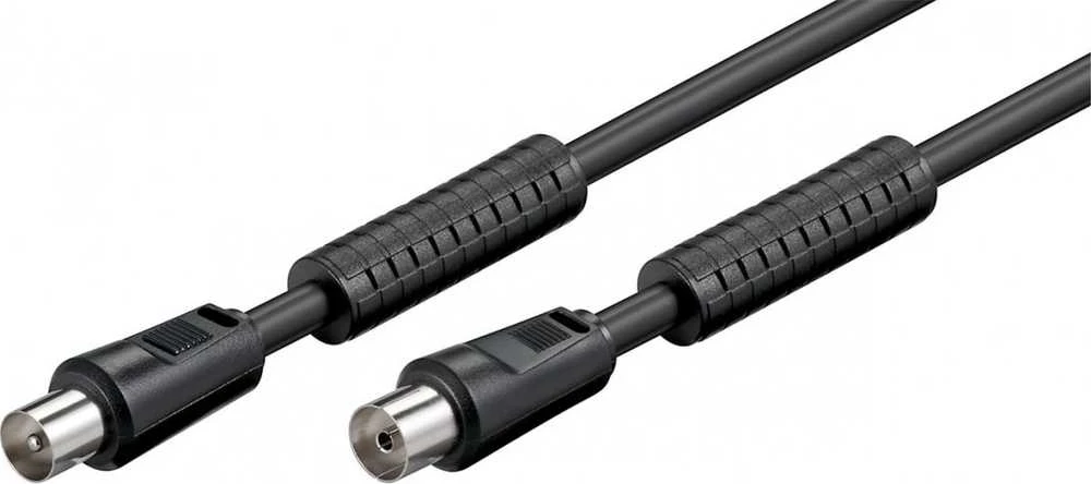 Juodas antenos laidas su metalinėmis jungtimis