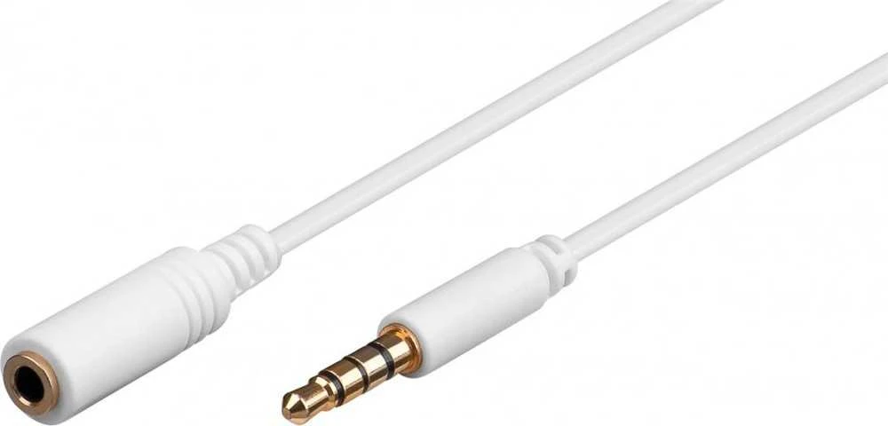 Goobay ausinės ir garso ilgintuvas 3,5 mm, 1 m baltas
