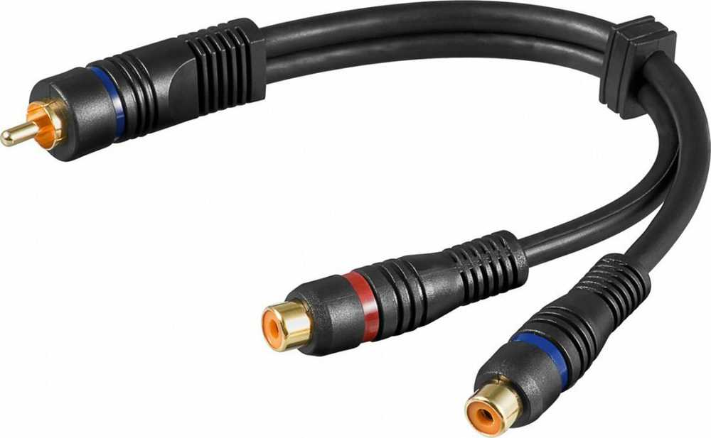 Goobay Linijinis kabelis RCA kištukas – 2xRCA lizdai 0.2m