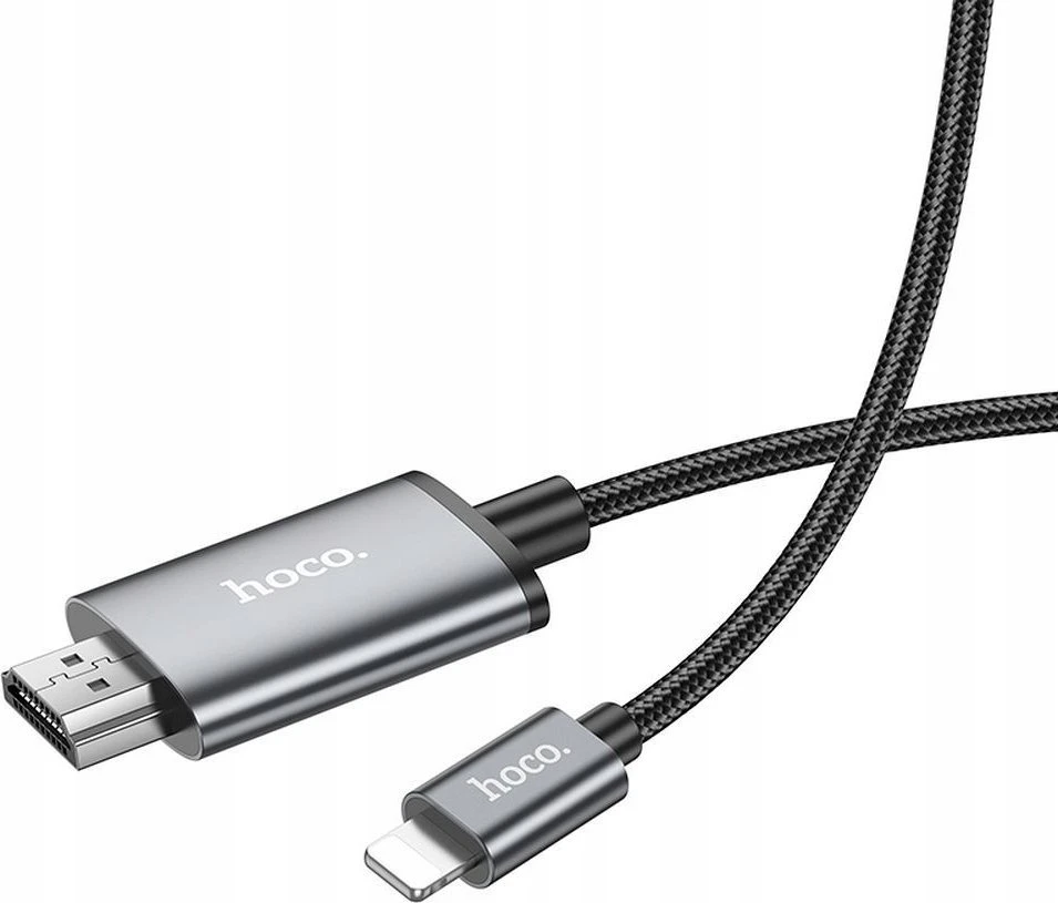 Kabelis Hoco UA27 Lightning to HDMI 2.0m pilkas