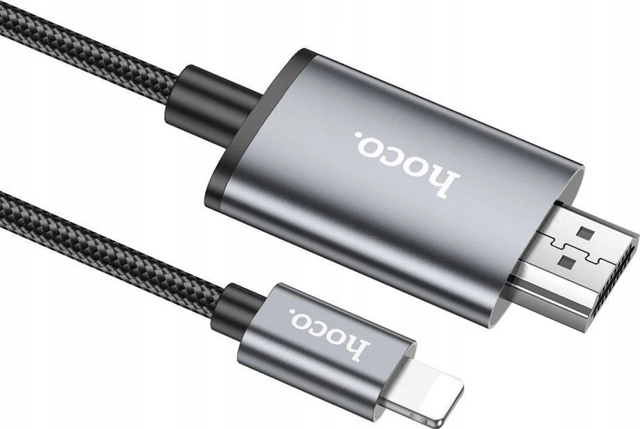 Kabelis Hoco UA27 Lightning to HDMI 2.0m pilkas