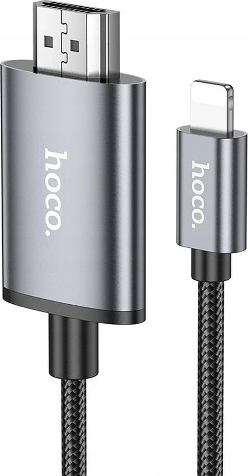Kabelis Hoco UA27 Lightning to HDMI 2.0m pilkas