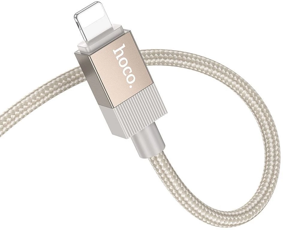 AUX kabelis Jack 3,5 mm (kištukas) į Lightning (kištukas) Hoco 1 m UPA32A auksinis