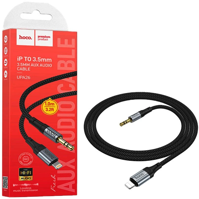 Audio adapteris Hoco UPA26 lightning į 3,5mm(p) juodas