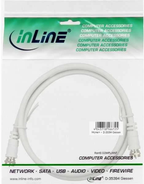 InLine antenos kabelis (F) 7m balta (69307)