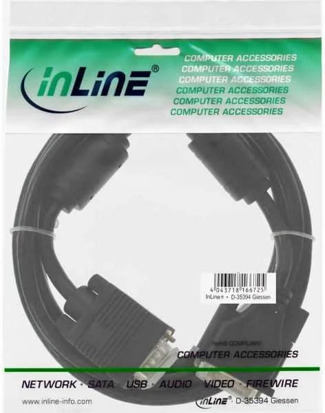 InLine DVI-A prijungimo kabelis prie 15 kontaktų HD jungties VGA - 2m