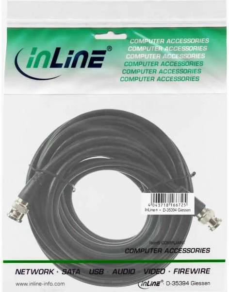 Kabelis InLine BNC - BNC 15m juoda (10815)