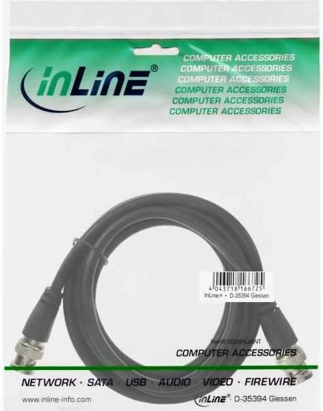 Intos InLine BNC vaizdo kabelis, RG59, 75 Ohm, 5 m