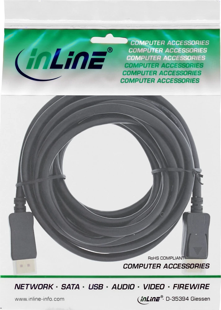 Kabelis InLine DisplayPort - DisplayPort 10 m juodas (17210P)