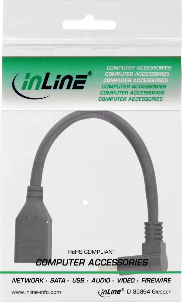 InLine DisplayPort adapterio laidas, 8K4K, kampu žemyn - 0,15 m