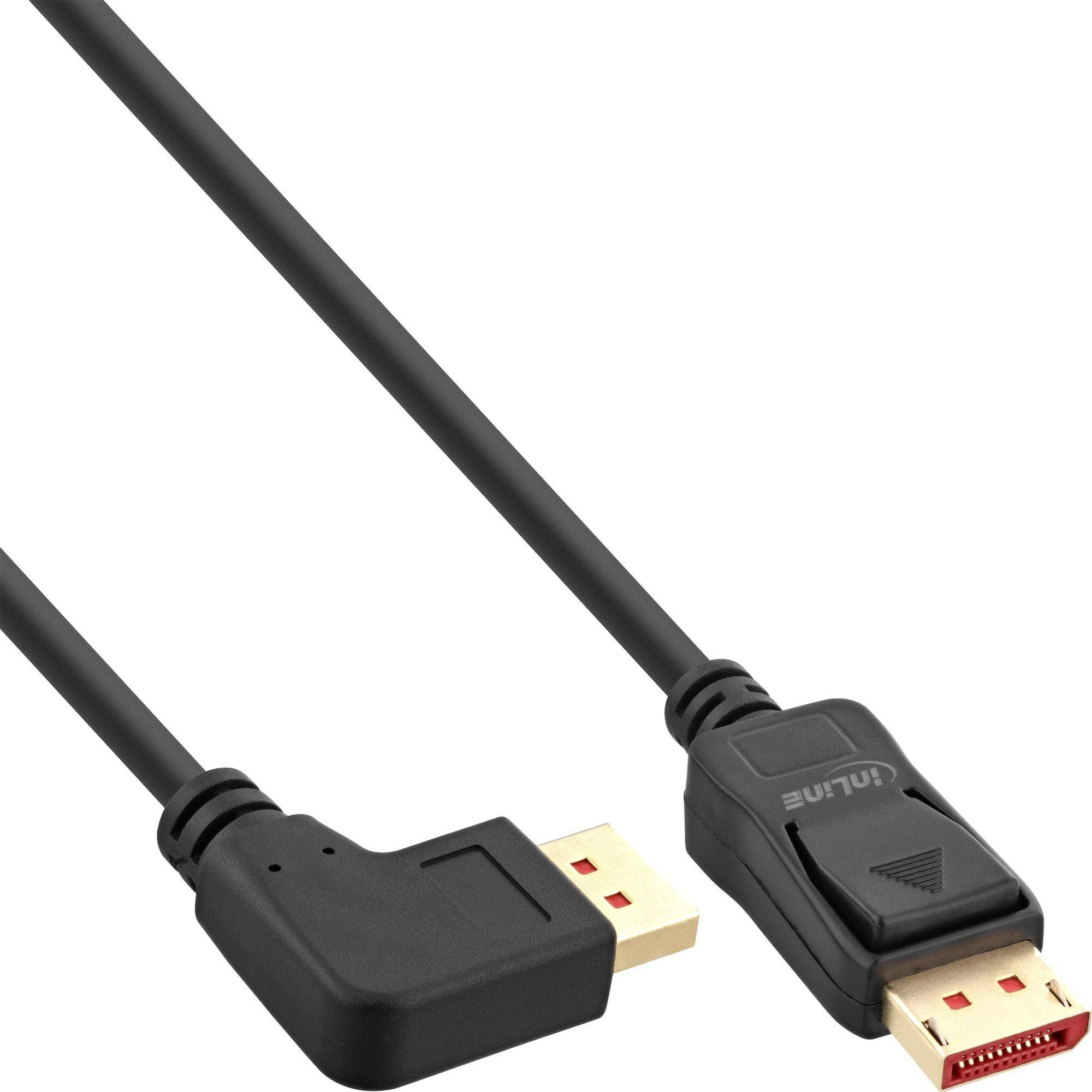 DisplayPort laidas su kampine jungtimi
