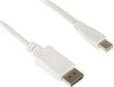 Baltas Mini DisplayPort - DisplayPort kabelis