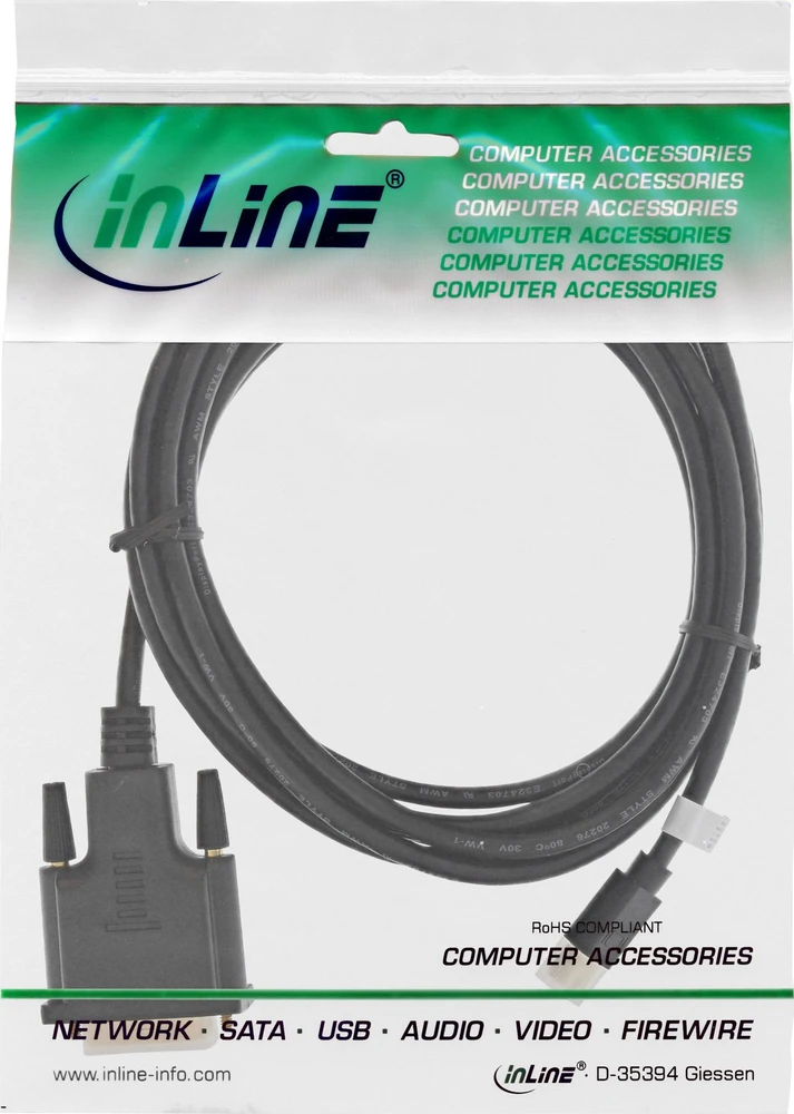 Kabelis InLine DisplayPort Mini - DVI-D 2m juodas (17222)
