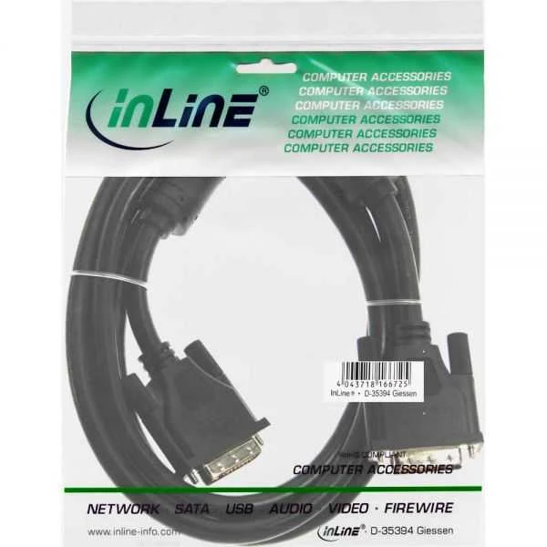 Kabelis InLine DVI-D - DVI-D 10m juoda (17767)