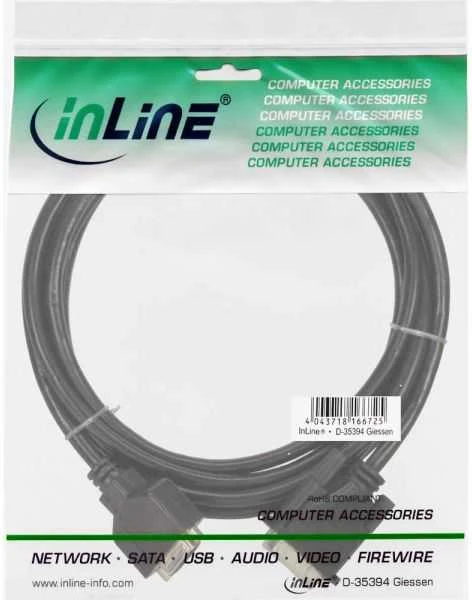 Kabelis InLine DVI-D - DVI-D 3m juoda (17763)