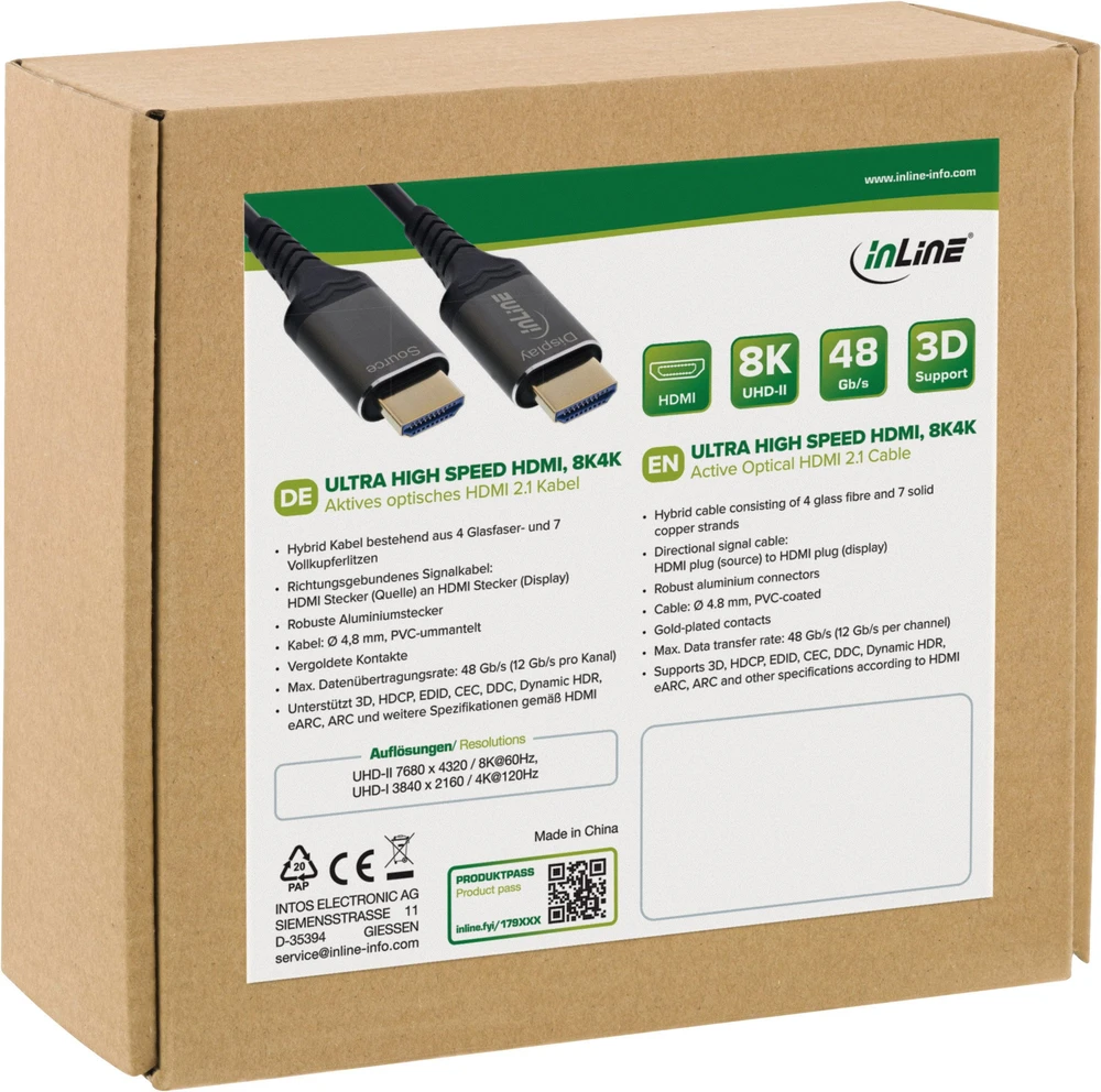 Kabelis InLine HDMI - HDMI 30 m juodas