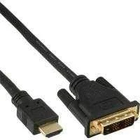 „InLine HDMI“ į DVI adapterio kabelis, didelio greičio, juodas - 1 m