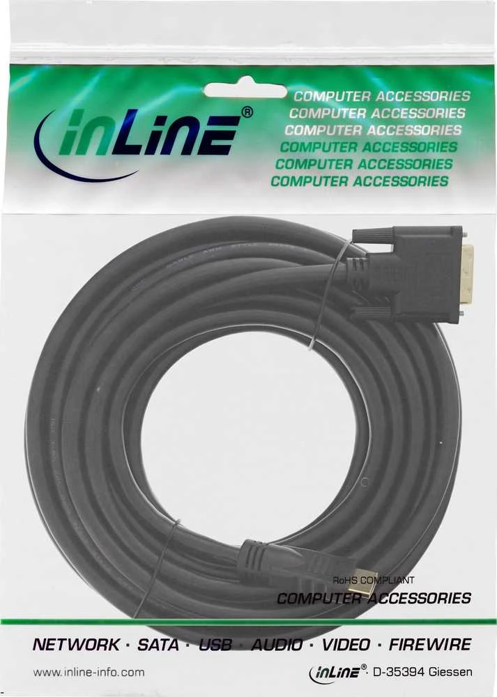 Kabelis InLine HDMI - DVI- D 2m juoda (17662P)