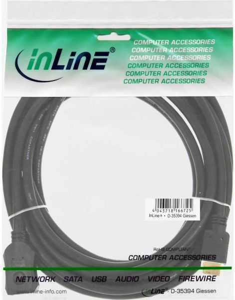 InLine HDMI Extension Plug / Socket, juodas – 1m