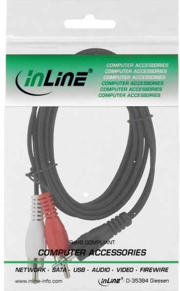 Intos InLine 2 x RCA kištukinis iki 3,5 mm kištukinis kabelis, 1,8 m