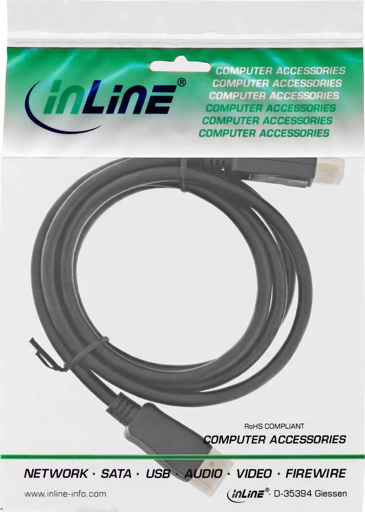 InLine 4K (UHD) DisplayPort Cable, juodas – 5m