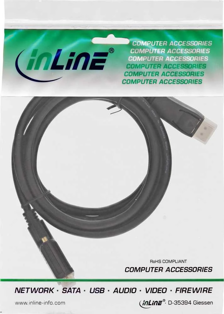 Kabelis InLine DisplayPort - DVI-D 0.5m juoda (17116)